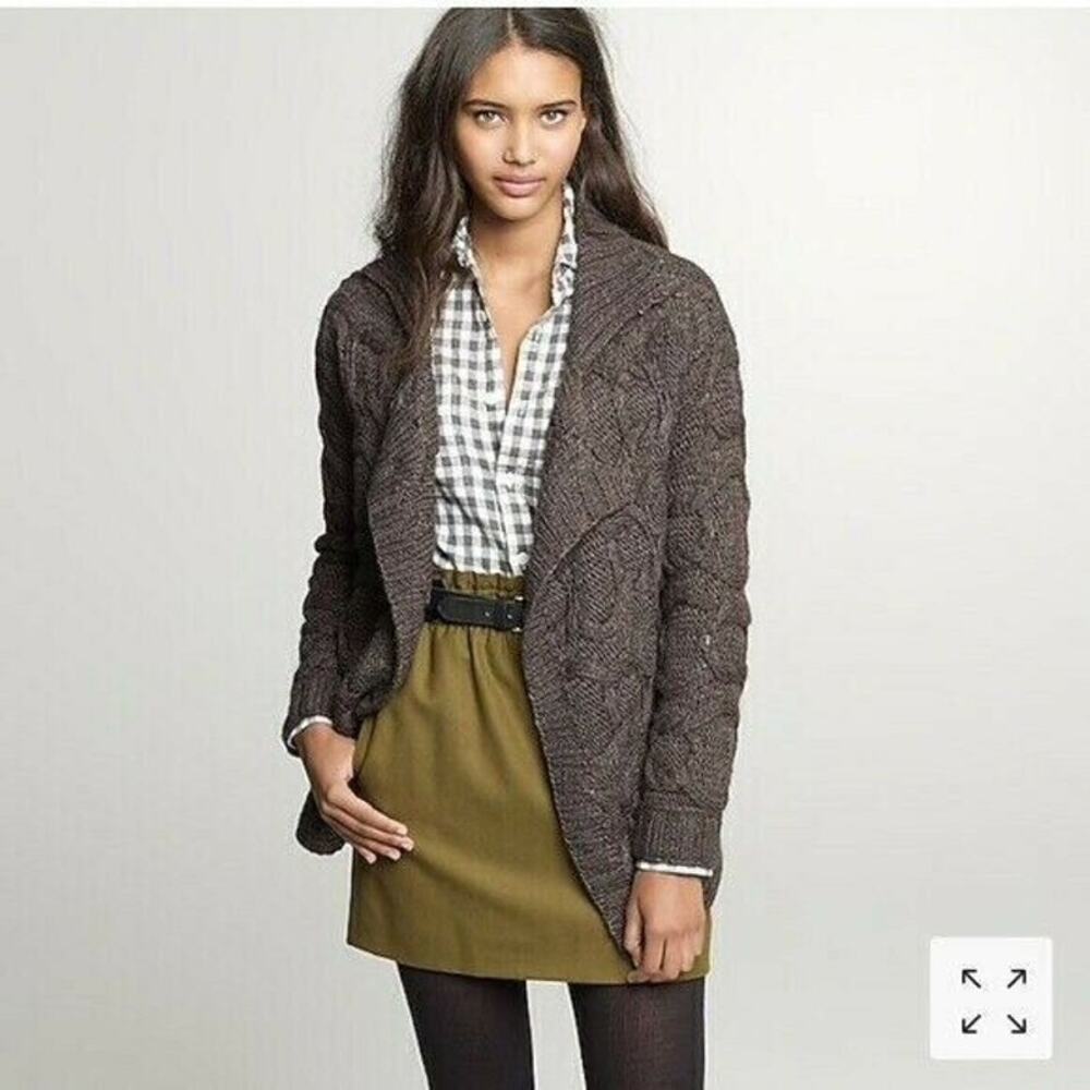 J. Crew Brown Cable Knit Cardigan